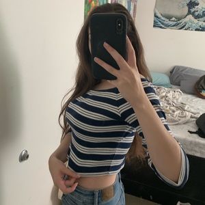 lightly worn striped crop top
